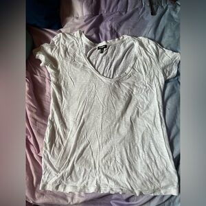 Express white v neck tee large